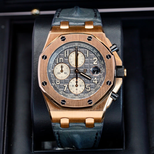 Audemars Piguet Royal Oak Offshore 26470OR.OO.A125CR.01 “HALF BRICK” Rhodium Dial Rose Gold Chronograph 42mm