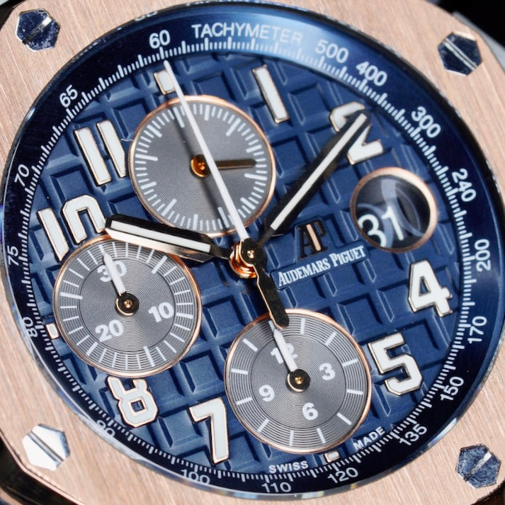 Audemars Piguet Royal Oak Offshore 26471SR.OO.D101CR.01 “BUCHERER” Blue Dial Two-Tone Rose Gold & Steel Chronograph 42mm