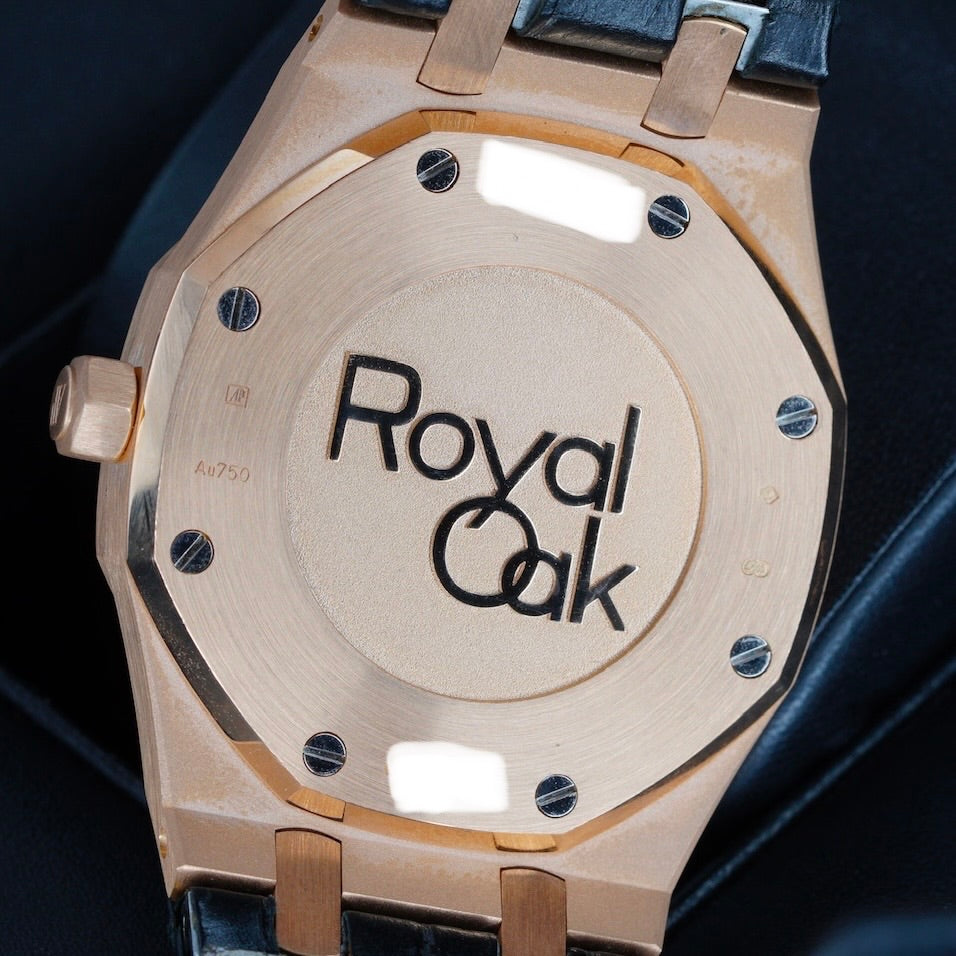 Audemars Piguet Royal Oak 26120OR.OO.D002CR.01 “DUAL TIME” Black Dial Rose Gold Leather Strap 39mm 2016
