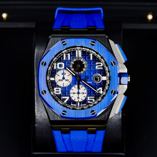 Audemars Piguet Royal Oak Offshore 26405CE.OO.A030CA.01 “TACTICAL BLUE” Blue Smoked Dial Ceramic Chronograph 44mm