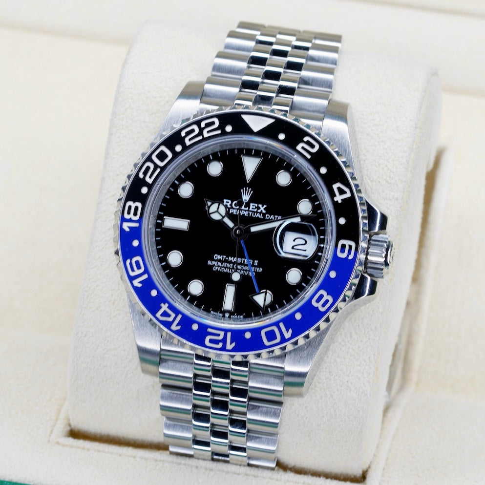 Rolex GMT-Master II 126710BLNR "BATGRIL" Black Dial Black & Blue Bezel Stainless Steel Jubilee 40mm