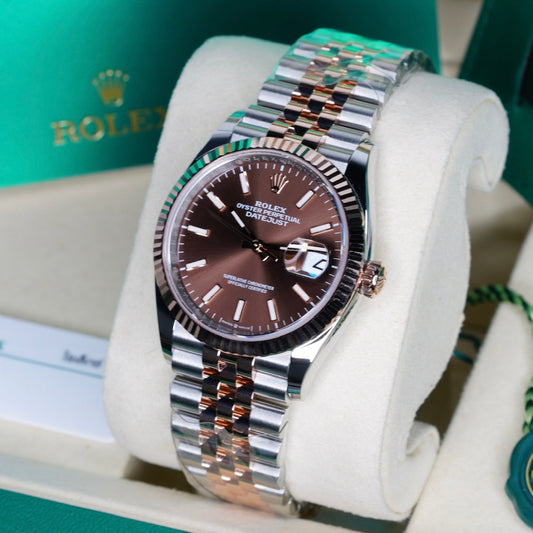 Rolex NEW 2026 Datejust 126231 “CHOCOLATE” Brown Stick Dial Two-Tone Rose Gold Stainless Steel 36mm