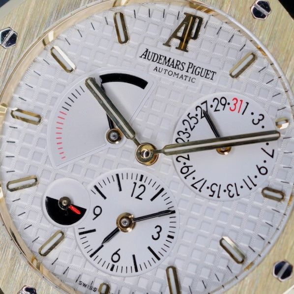 Audemars Piguet Royal Oak 26120BA.OO.D088CR.01 “DUAL TIME” White Dial Yellow Gold AM Rubber Strap 39mm