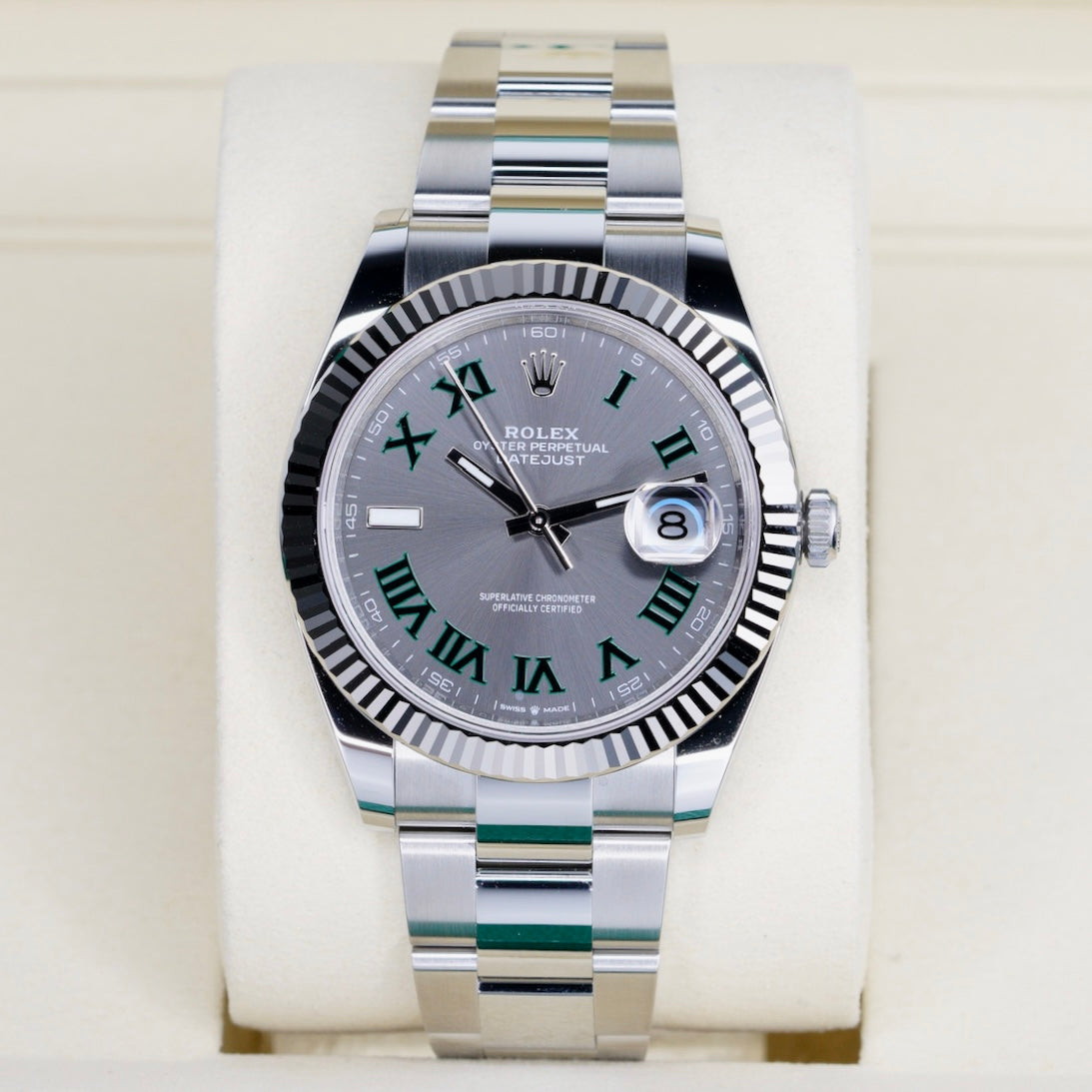 Rolex NEW 2026 126334 Datejust “WIMBLEDON” Grey Roman Dial Stainless Steel Oyster 41mm