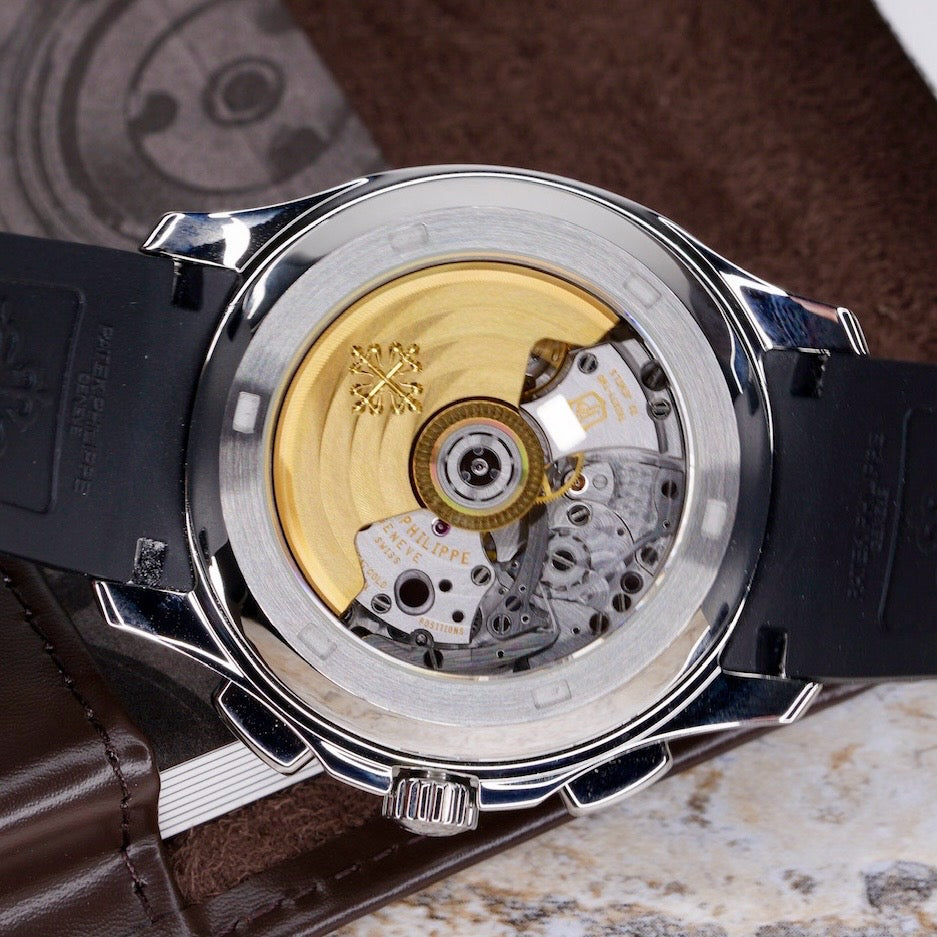 Patek Philippe Aquanaut 5968A-001 “ORANGE AQUA” Black Dial Orange Accents Stainless Steel Tropical Strap 2024