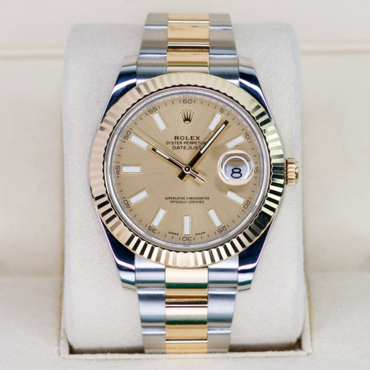 Rolex Datejust II 116333 “CHAMPAGNE” Two-Tone Yellow Gold & Steel Champagne Dial 41mm