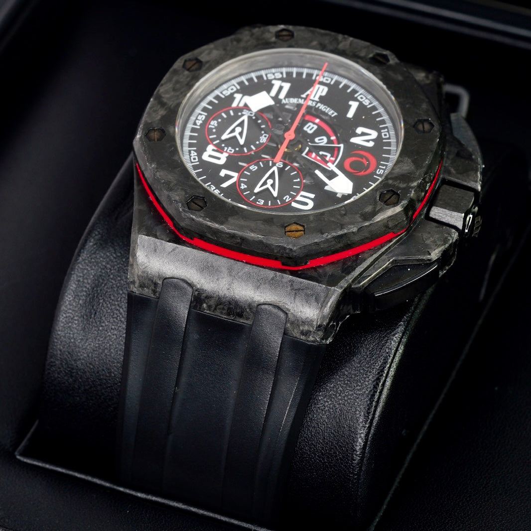 Audemars Piguet Royal Oak Offshore 26062FS.OO.A002CA.01 “TEAM ALINGHI” Carbon Red Accents Rubber Strap 44mm