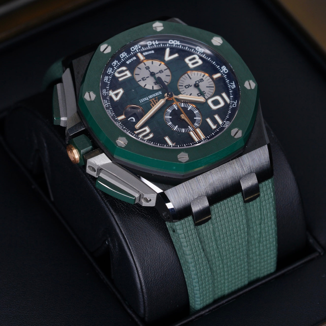 Audemars Piguet Royal Oak Offshore 26405CE.OO.A056CA.01 “TACTICAL GREEN” Smoked Green Dial Ceramic Selfwinding Chronograph 44mm