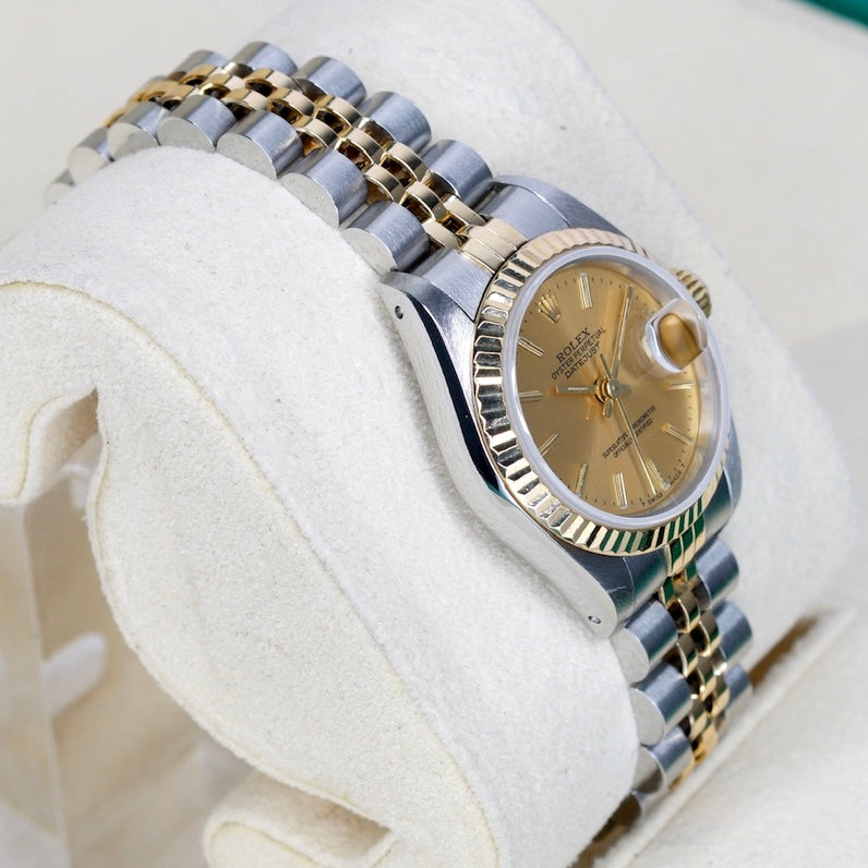 Rolex Lady-Datejust 69173 Champagne Stick Dial Two-Tone Yellow Gold & Steel Jubilee 26mm