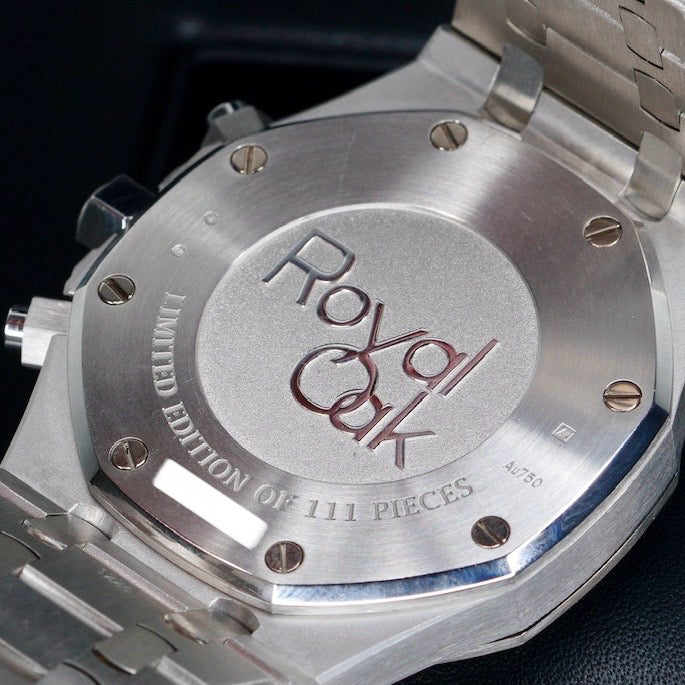 Patek Philippe Royal Oak 26331BC.GG.1224BC.03 “FROSTED 111” Black Dial Blue Sub Dial White Gold Chronograph Limited Edition Of 111 41mm