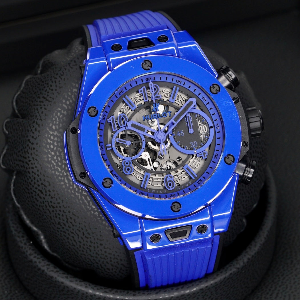 Hublot Big Bang Unico 411.ES.5119.RX “BLUE MAGIC” Skeleton Dial Blue Ceramic Limited Edition 500 45mm