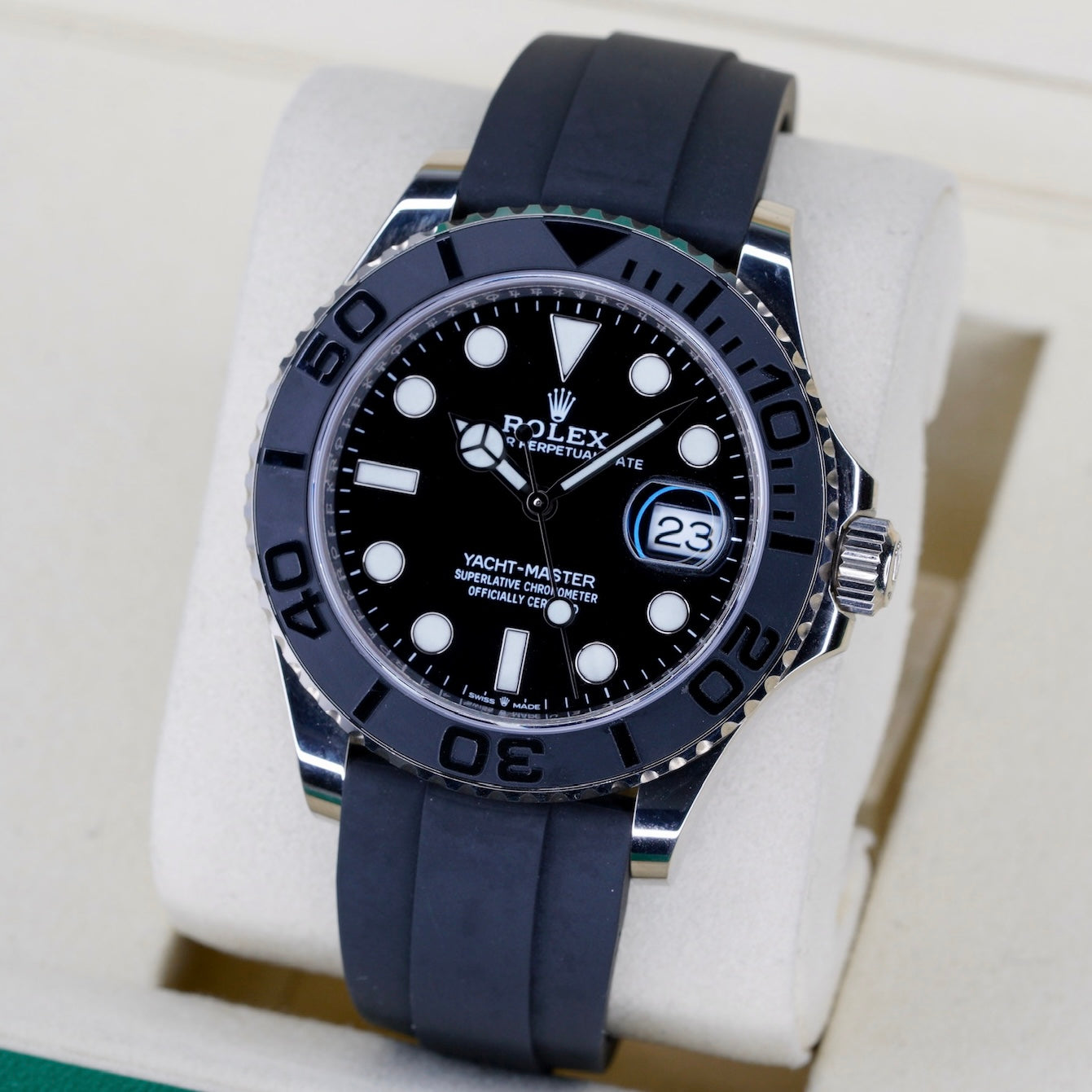 Rolex Yacht-Master 226659 Black Dial White Gold Oysterflex 42mm