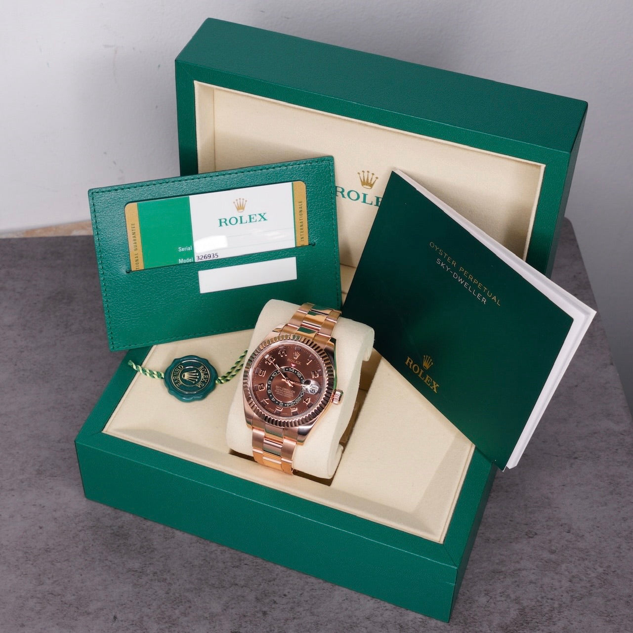 Rolex Sky-Dweller 326935 “CHOCO ARABIC” Brown Arabic Dial Rose Gold 42mm 2017