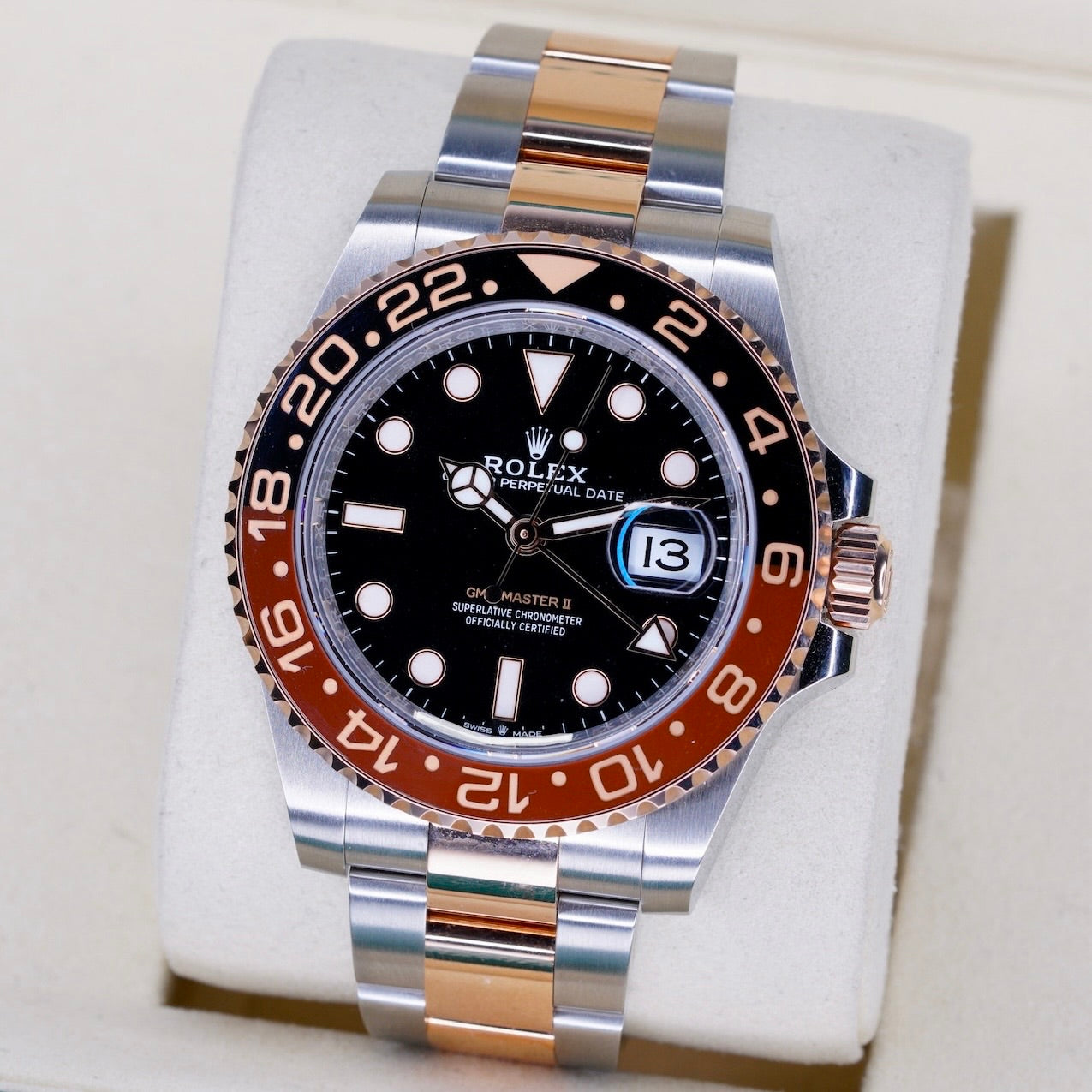 Rolex GMT-Master II 126711CHNR “ROOTBEER” Black Dial Two-Tone Rose Gold & Steel 40mm 2023