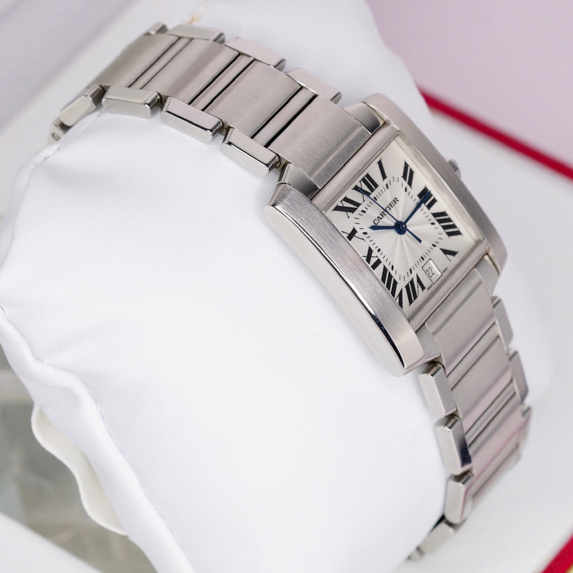 Cartier Tank Francaise W51002Q3 White Dial Stainless Steel 28X32mm