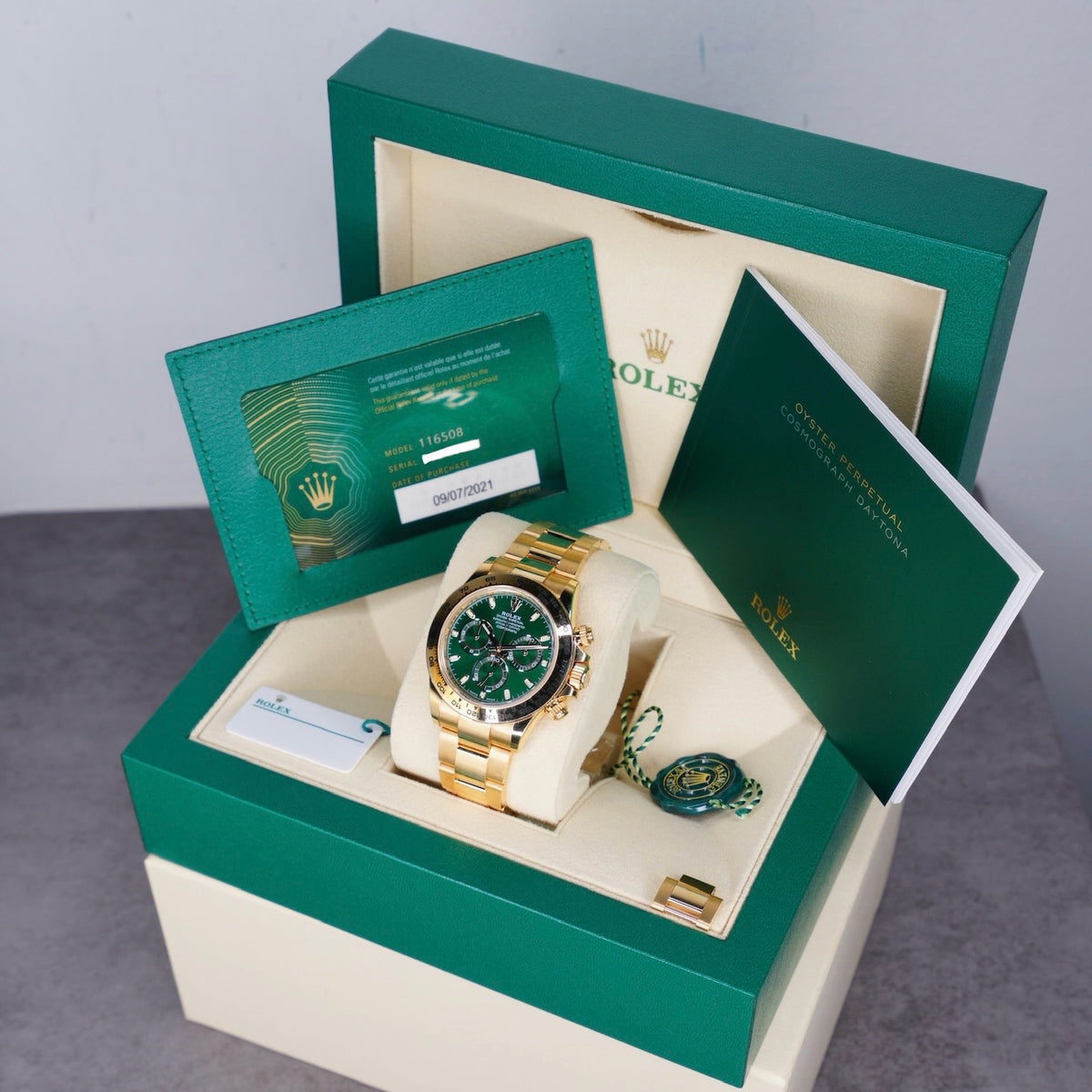 Rolex Daytona 116508 “JOHN MAYER” Green Dial Yellow Gold 40mm 2021