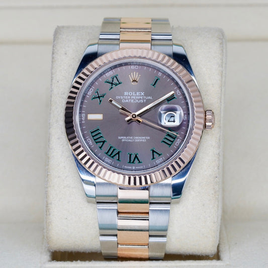 Rolex Datejust 126331 “WIMBLEDON” Grey Roman Dial Two-Tone Rose Gold & Steel Oyster 41mm