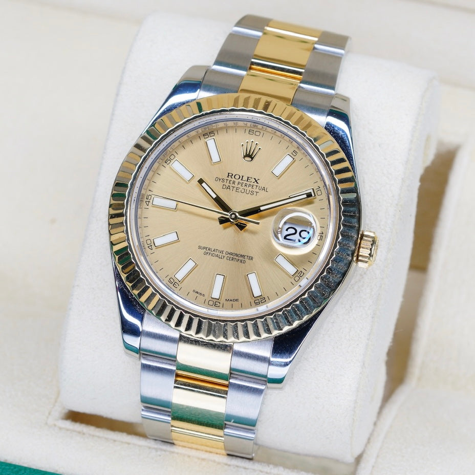 Rolex Datejust II 116333 “CHAMPAGNE” Champagne Dial Two-Tone Yellow Gold & Steel 41mm 2016