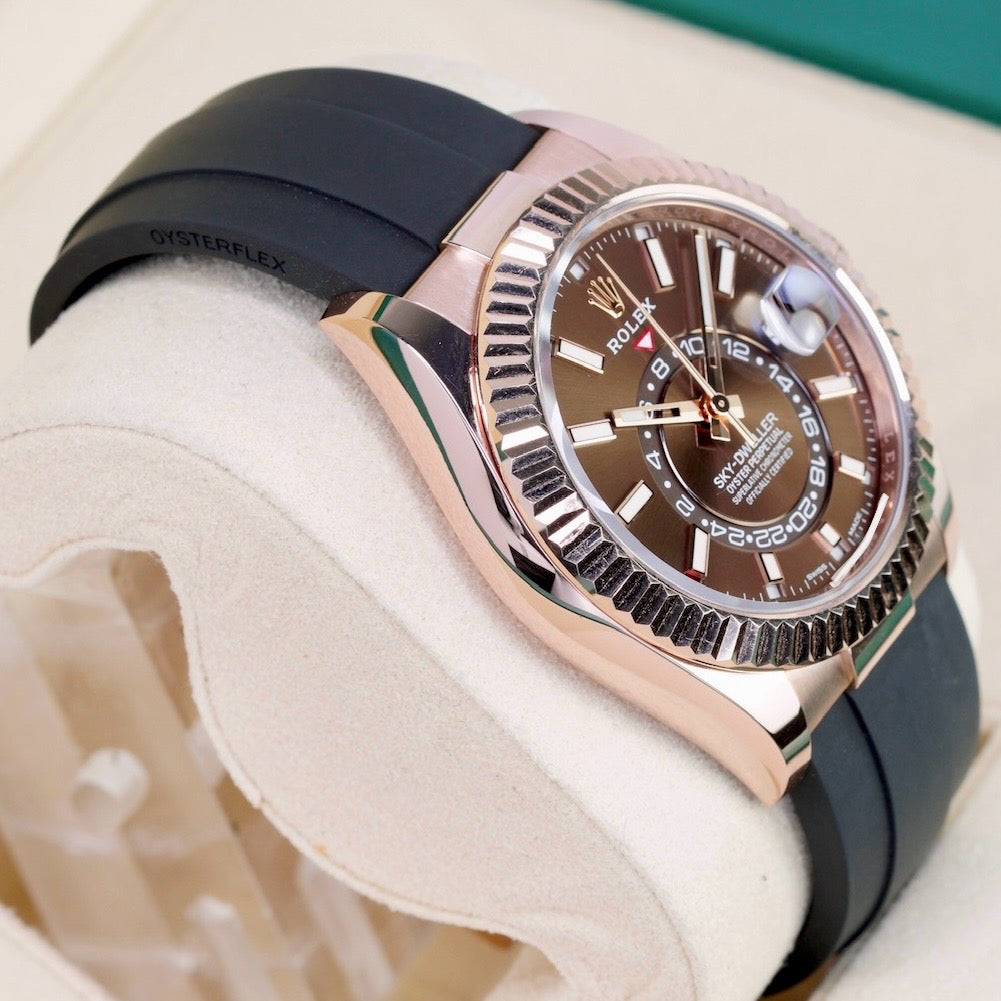 Rolex Sky-Dweller 326235 “CHOCOLATE” Brown Dial Rose Gold Oysterflex 42mm