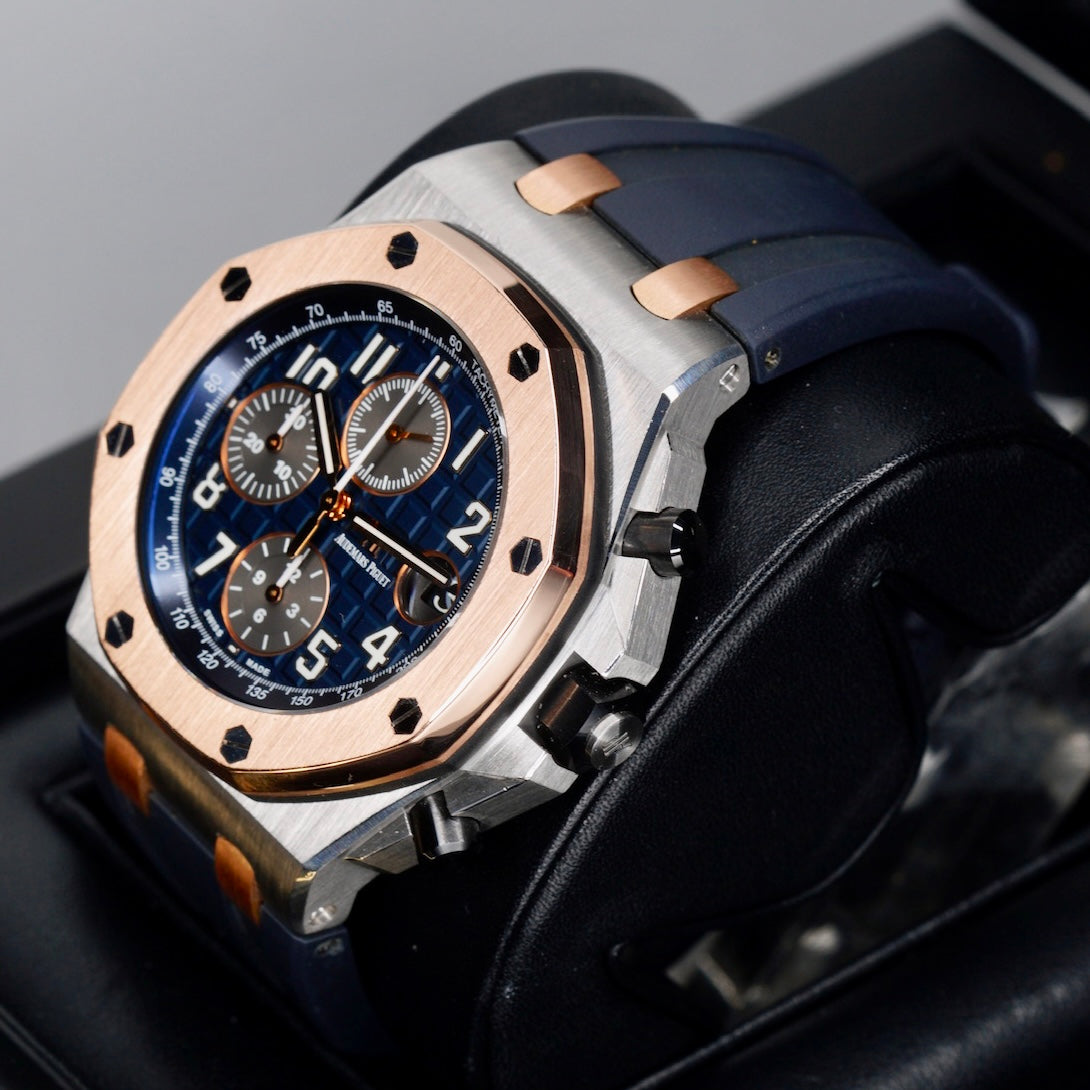Audemars Piguet Royal Oak Offshore 26471SR.OO.D101CR.01 “BUCHERER” Blue Dial Two-Tone Rose Gold & Steel Chronograph 42mm