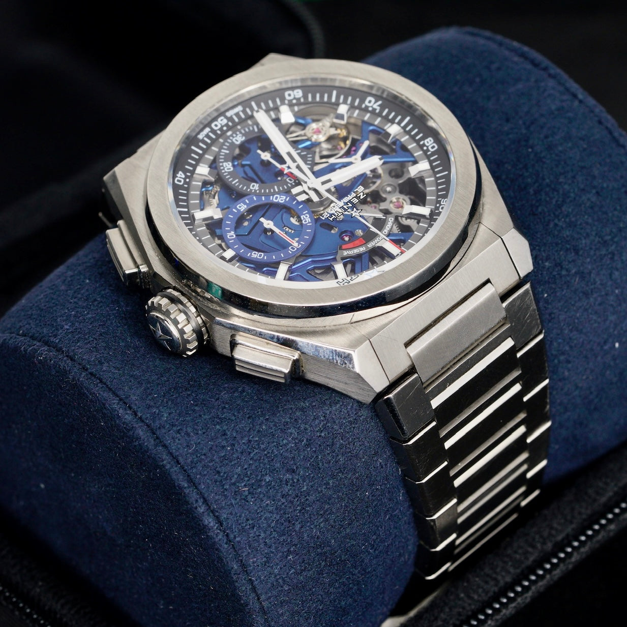 Zenith Defy El Primero 21 95.9002.9004/78.M9000 Skeleton Blue Dial Titanium 44mm 2019