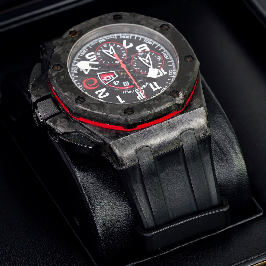 Audemars Piguet Royal Oak Offshore 26062FS.OO.A002CA.01 “TEAM ALINGHI” Carbon Red Accents Rubber Strap 44mm