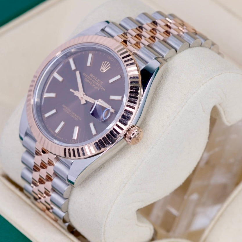 Rolex Datejust 126331 “CHOCOLATE” Brown Stick Dial Rose Gold & Steel Jubilee 41mm