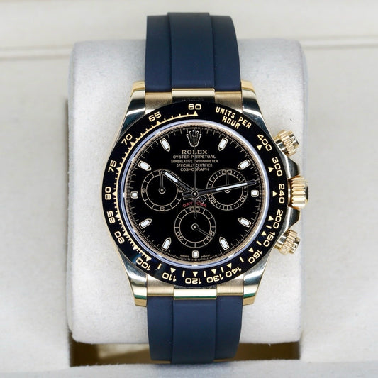 Rolex Daytona 116518LN Black Dial Yellow Gold Oysterflex 40mm 2021