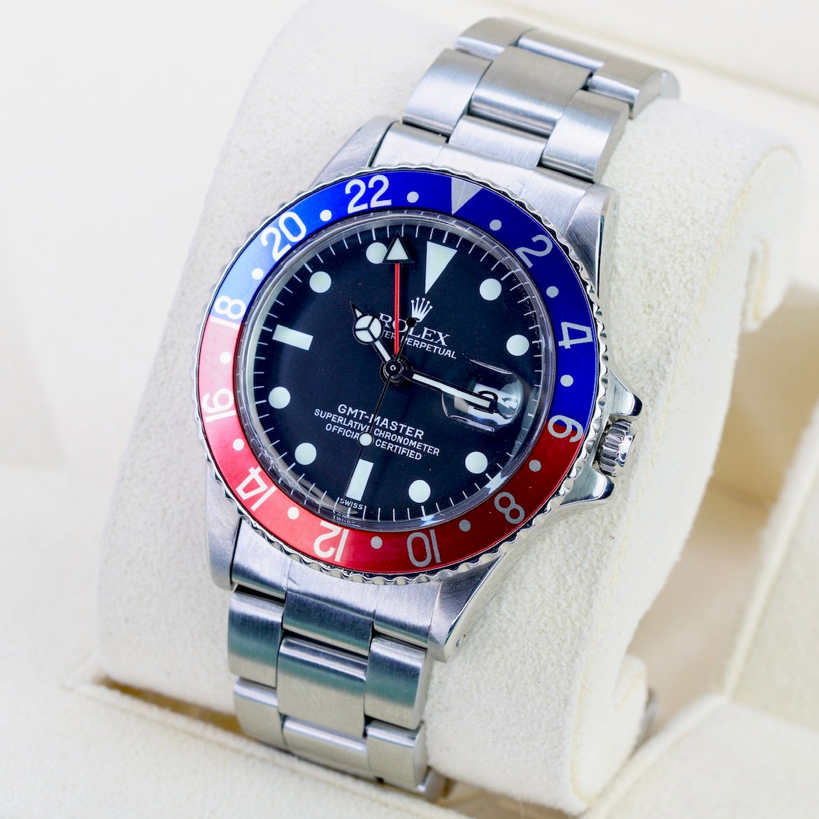 Rolex GMT-Master 1675 “PEPSI” Black Dial Red & Blue Bezel Stainless Steel 40mm