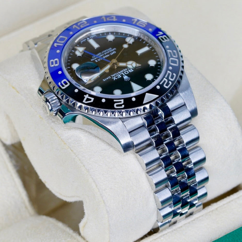 Rolex GMT-Master II 126710BLNR "BATGRIL" Black Dial Black & Blue Bezel Stainless Steel Jubilee 40mm