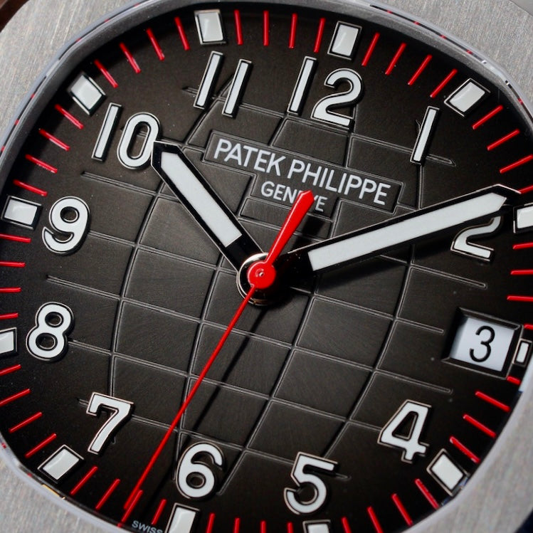 Patek Philippe Aquanaut 5167A-012 “SINGAPORE” Black Dial Red Accents Red Tropical Strap Limited Edition