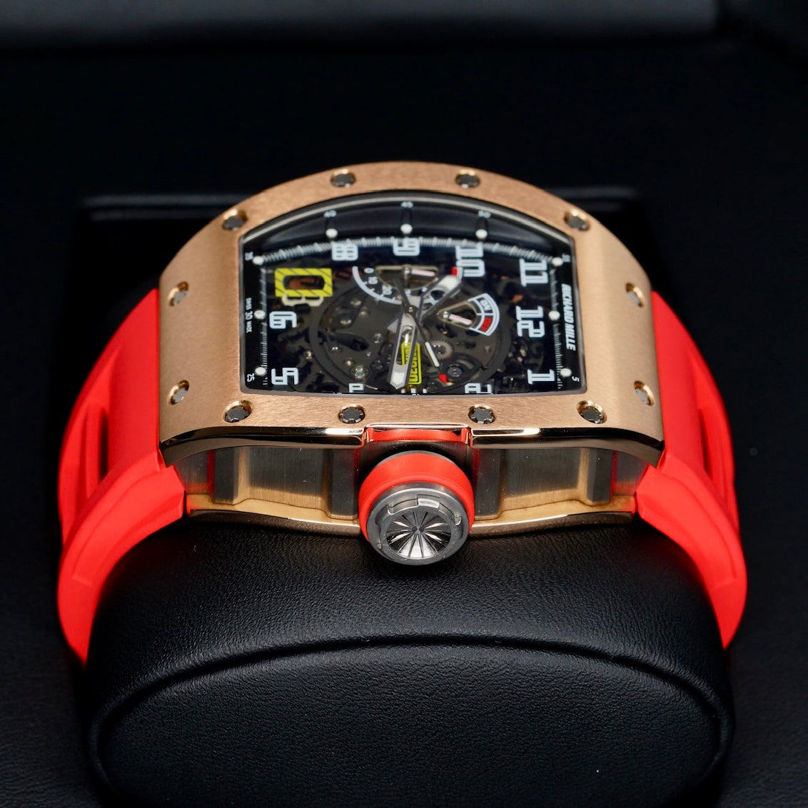 Richard Mille Rm 030 AL RG Skeleton Dial Rose Gold Red Rubber Strap 2015