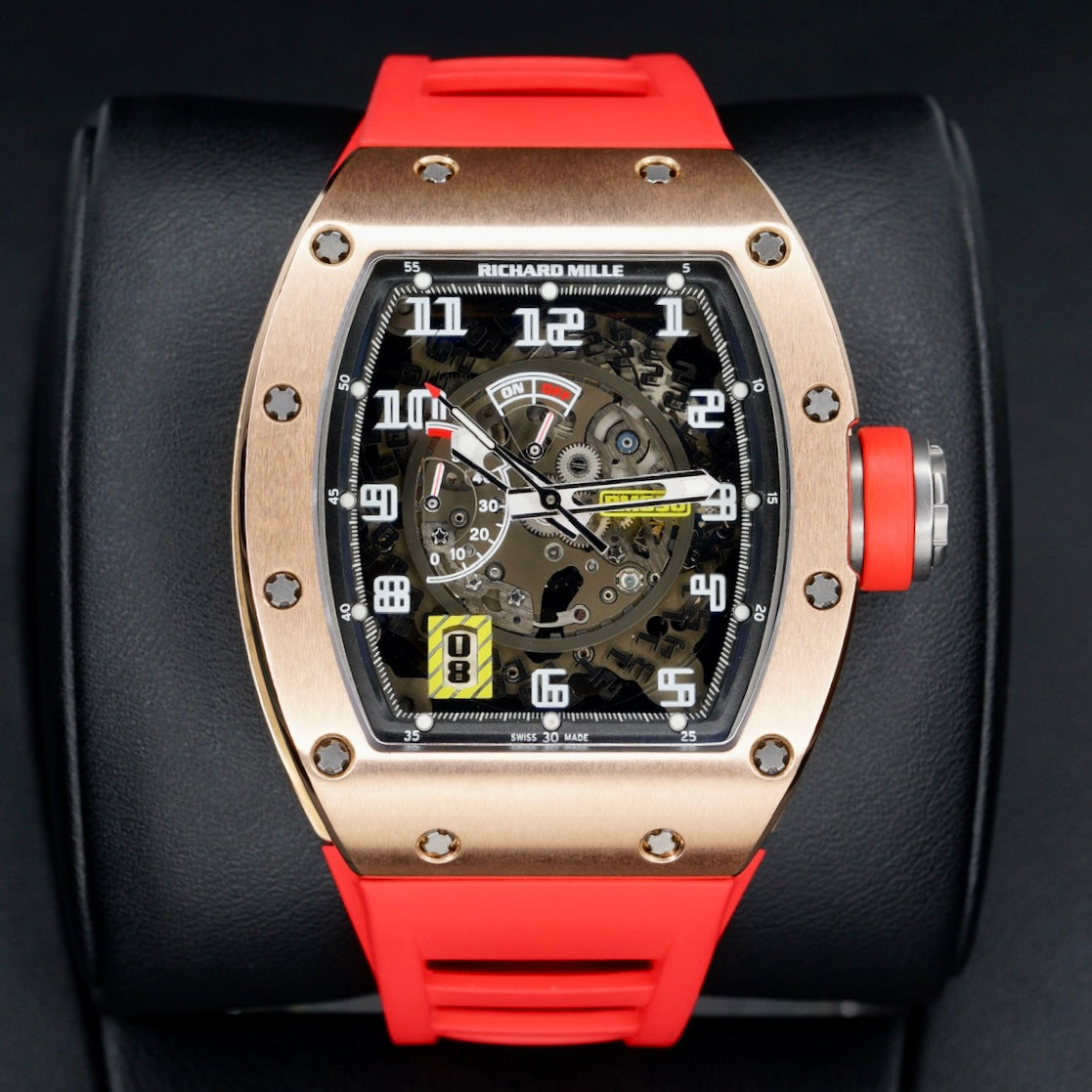 Richard Mille Rm 030 AL RG Skeleton Dial Rose Gold Red Rubber Strap 2015