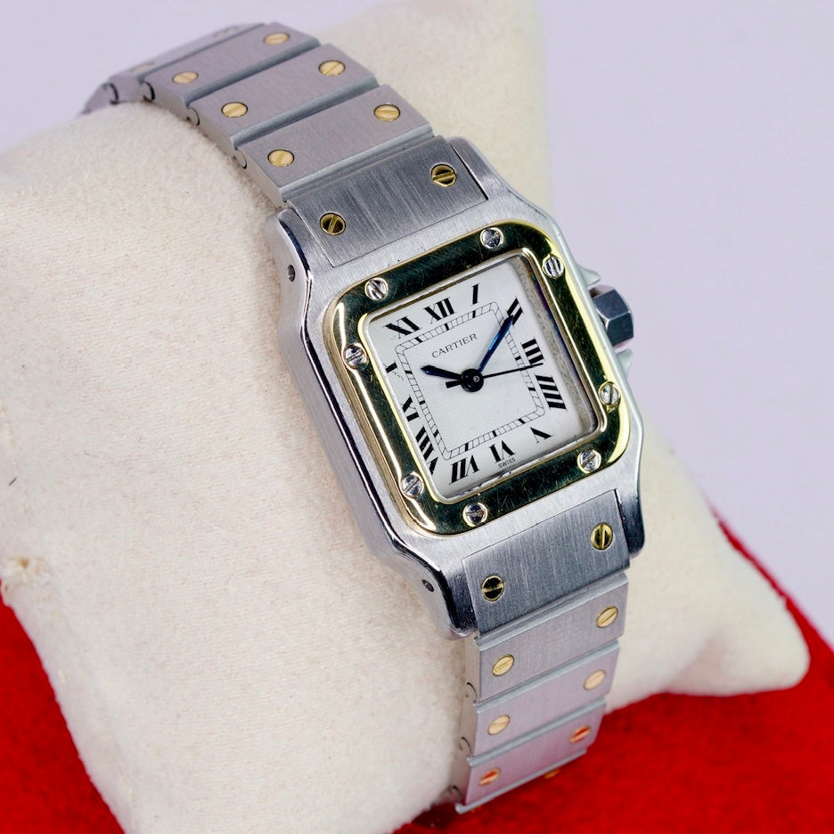 Cartier Santos 1170902 Two-Tone Yellow Gold & Steel White Dial Automatic 24mm
