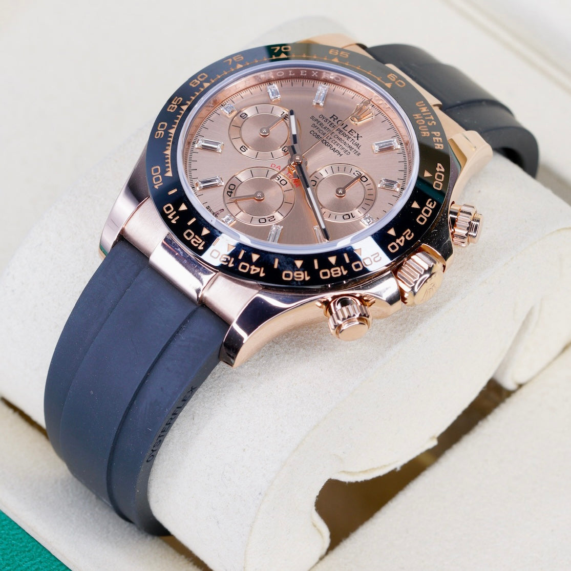 Rolex Daytona 116515LN “PINK BAGUETTES” Pink Baguettes Dial Rose Gold Oysterflex 40mm 2018