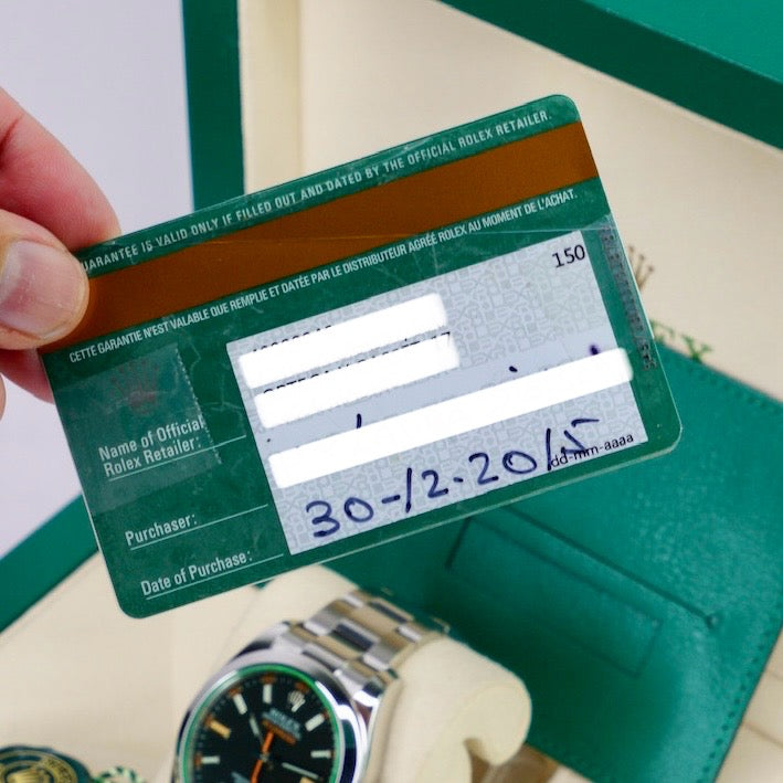 Rolex Milgauss 116400GV Black Dial Green Crystal Stainless Steel Oyster 40mm 2015