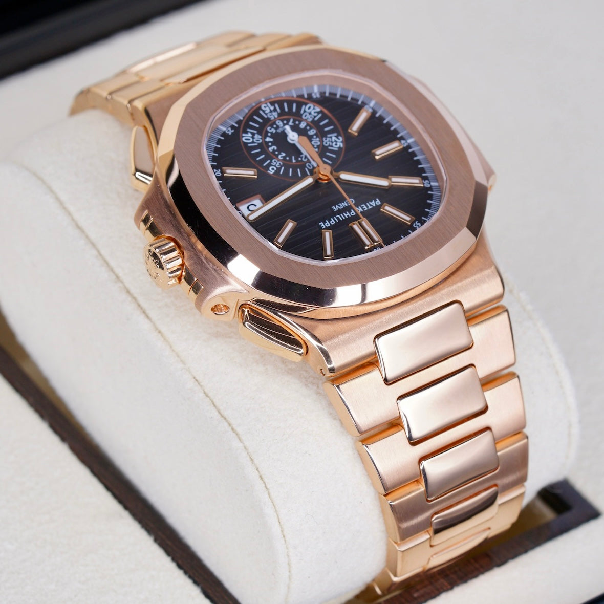 Patek Philippe Nautilus 5980/1R-001 Black Smoked Dial Rose Gold 40.5mm 2016