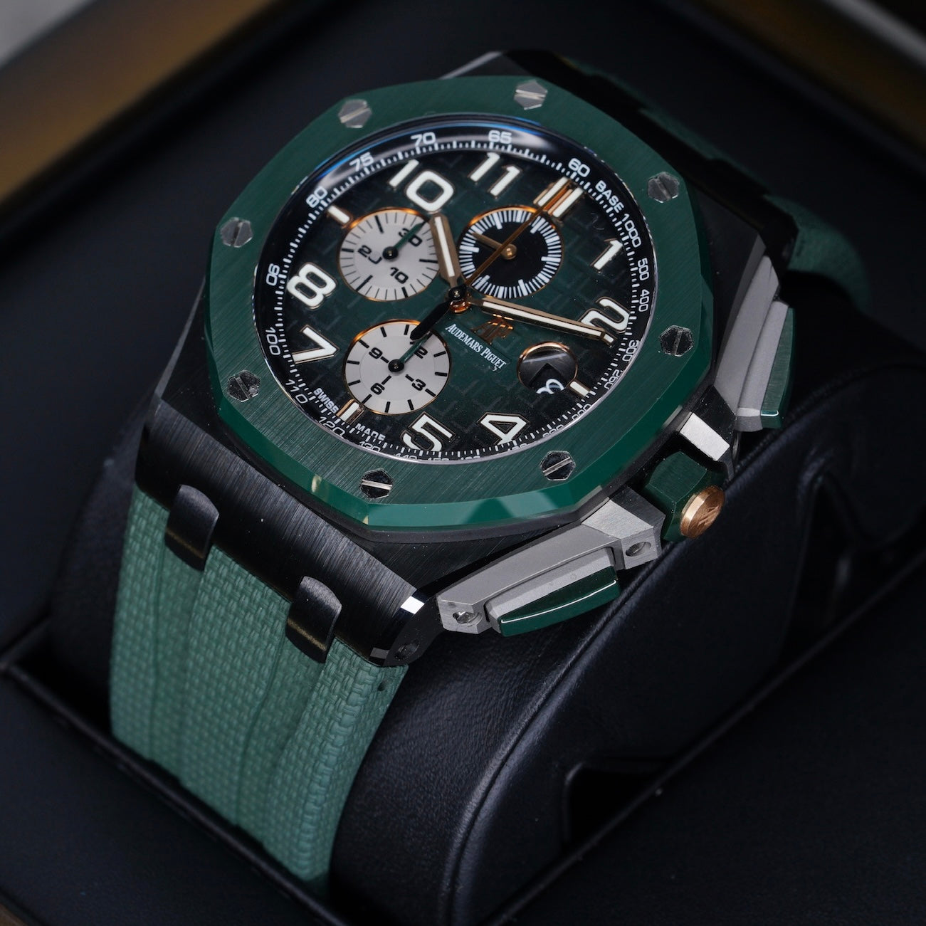 Audemars Piguet Royal Oak Offshore 26405CE.OO.A056CA.01 “TACTICAL GREEN” Smoked Green Dial Ceramic Selfwinding Chronograph 44mm