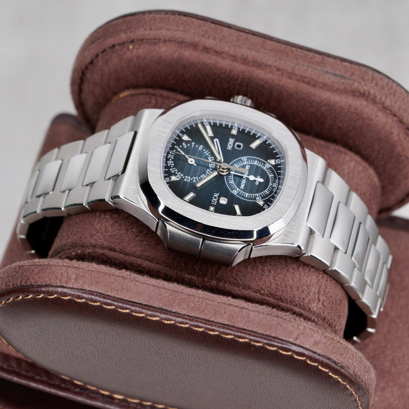 Patek Philippe Nautilus 5990/1A-011 Blue Smoked Dial Travel Time Stainless Steel Chronograph 2025