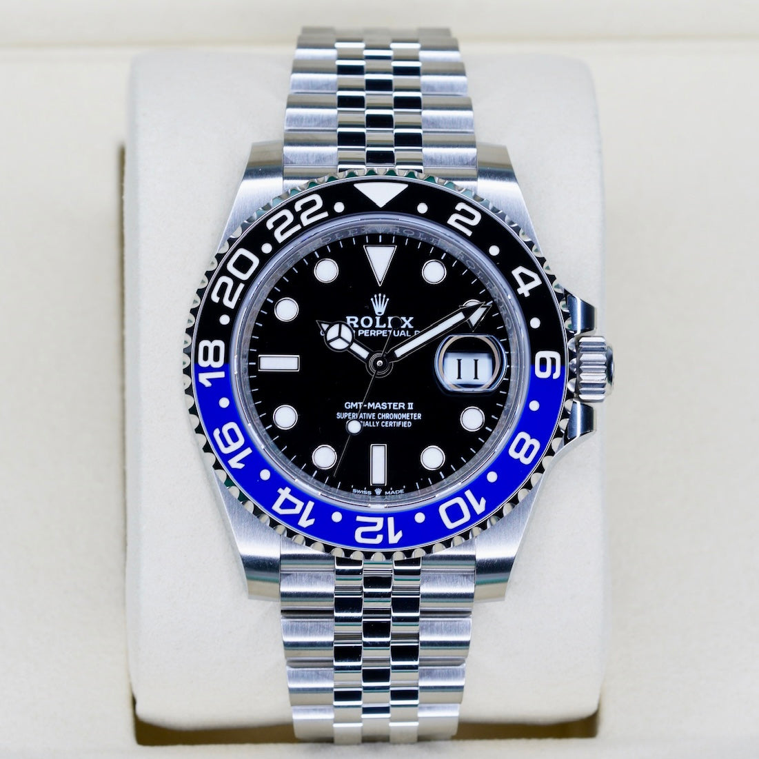 Rolex NEW 2026 GMT-Master II 126710BLNR “BATGIRL” Black Dial Blue & Black Bezel Stainless Steel Jubilee 40mm