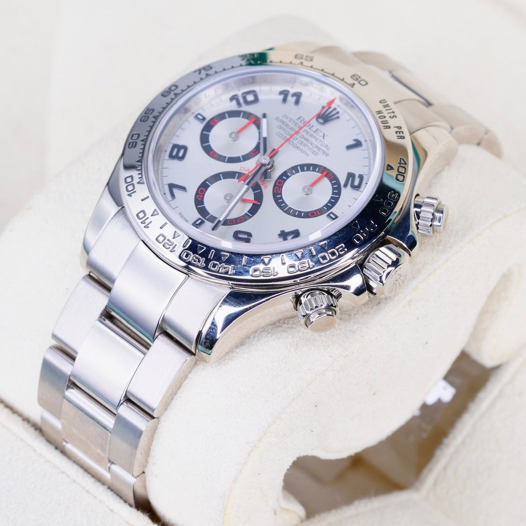 Rolex Daytona 116509 “SILVER RACING” Silver Arabic Dial White Gold 40mm