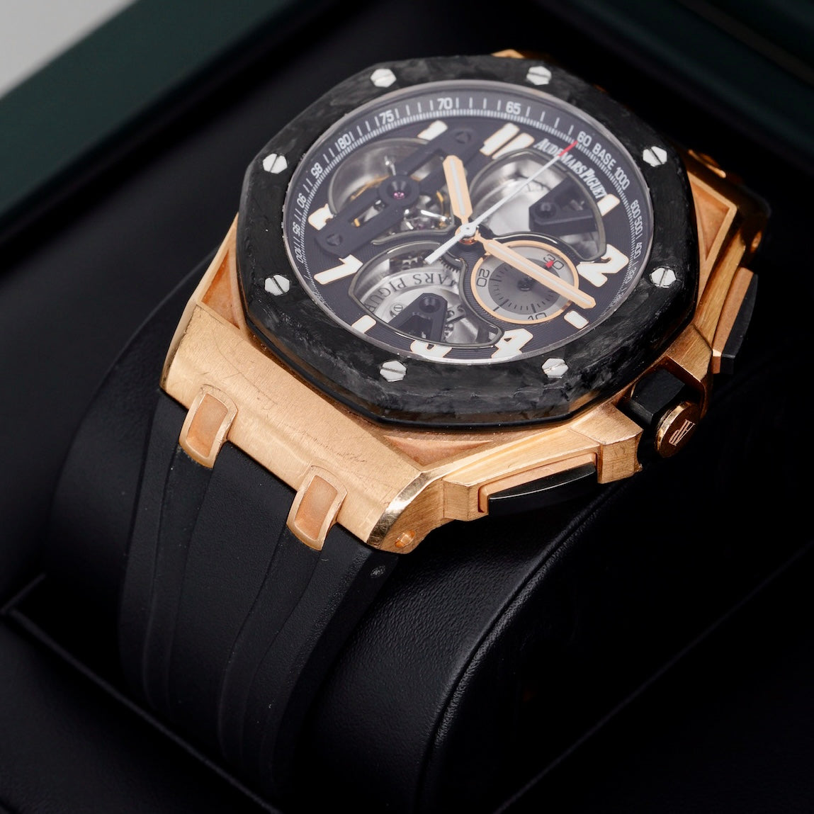 Audemars Piguet Royal Oak Offshore 26288OF.OO.D002CR.01 “TOURBILLON” Skeleton Dial Rose Gold Chronograph Carbon Case 44mm