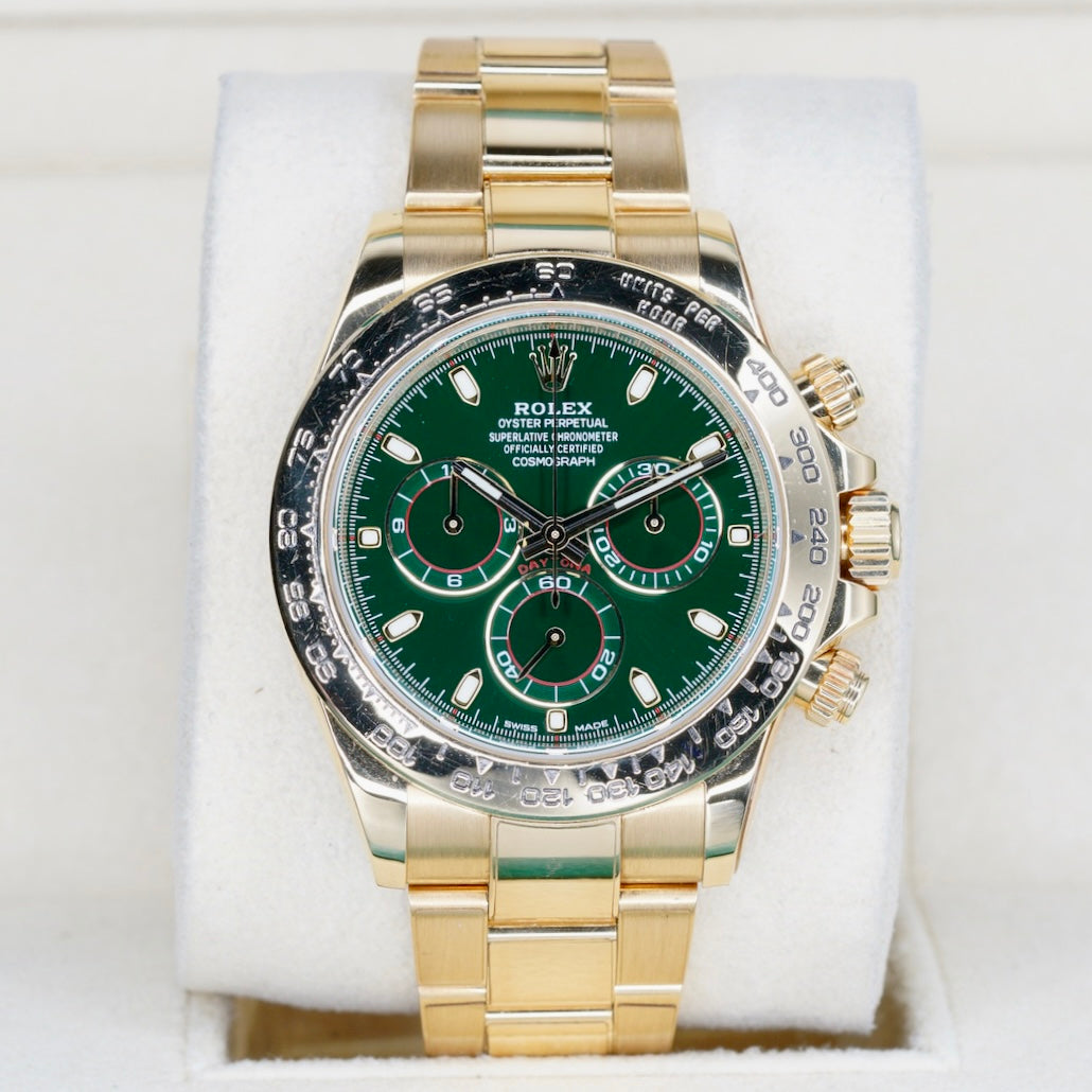 Rolex Daytona 116508 “JOHN MAYER” Money Green Dial Yellow Gold 40mm 2019