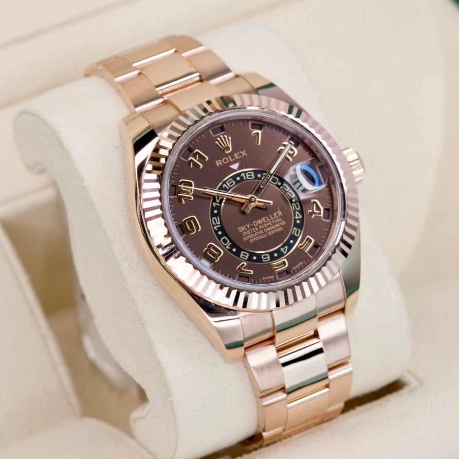 Rolex Sky-Dweller 326935 “CHOCOLATE” Brown Arabic Dial Rose Gold 42mm 2018