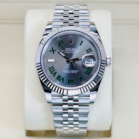 Rolex NEW 2025 Datejust 126334 “WIMBLEDON” Silver Roman Dial Stainless Steel Jubilee 41mm