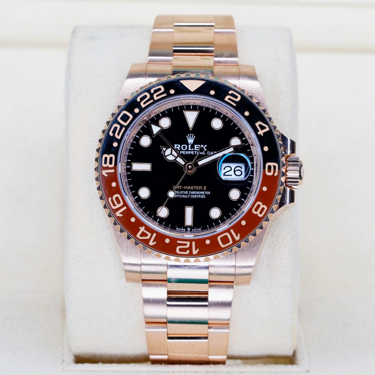 Rolex GMT-Master II 126715CHNR “ROOTBEER” Black Dial Rose Gold 40mm 2023
