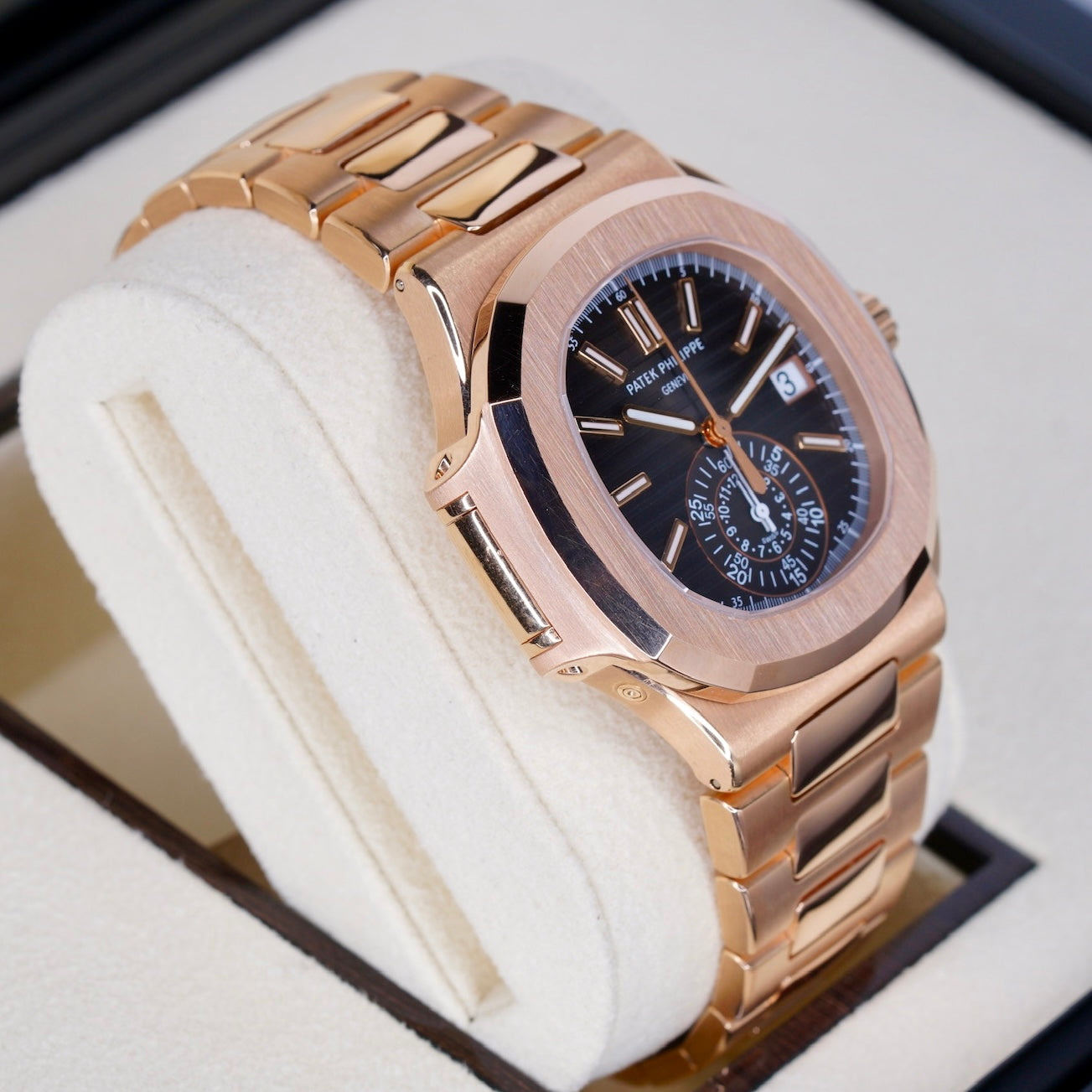 Patek Philippe Nautilus 5980/1R-001 Black Smoked Dial Rose Gold 40.5mm 2016