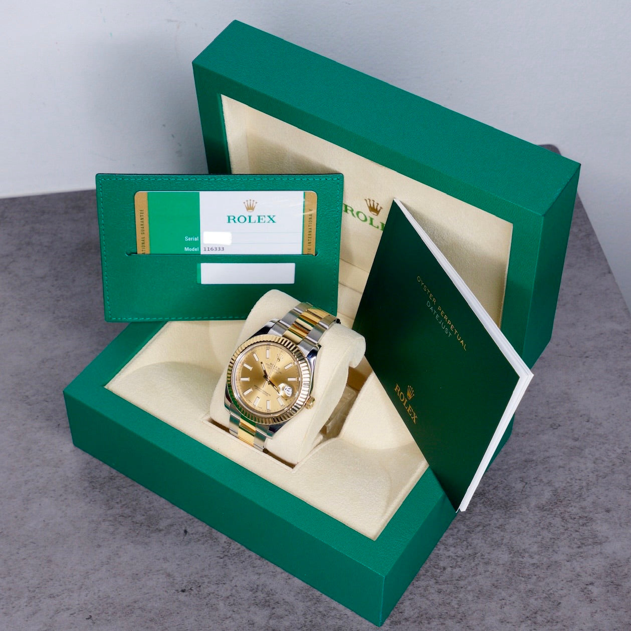Rolex Datejust II 116333 “CHAMPAGNE” Champagne Dial Two-Tone Yellow Gold & Steel 41mm 2016