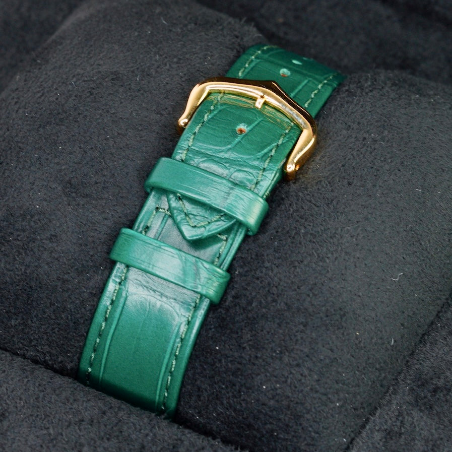 Cartier NEW 2025 Tank Louis Cartier Large WGTA0191 “GREEN” Green Dial Yellow Gold Leather Strap