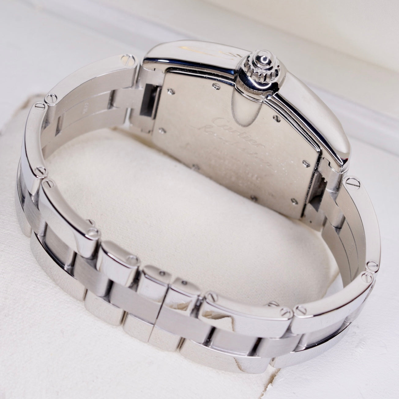 Cartier Roadster 2510 White Roman Dial Stainless Steel